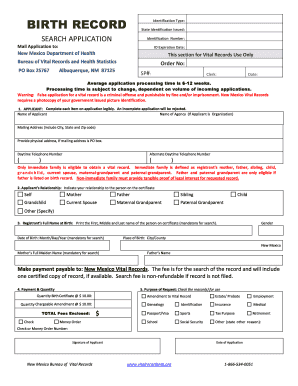 New Mexico Birth Record Search Application