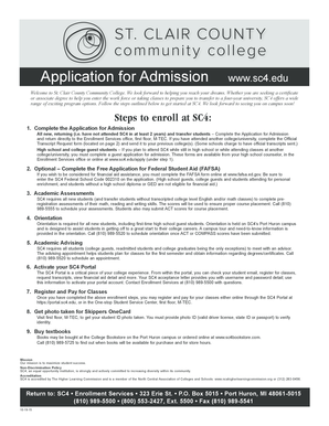Application for Admission