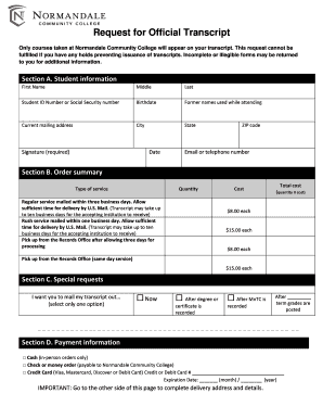 Request for Official Transcript