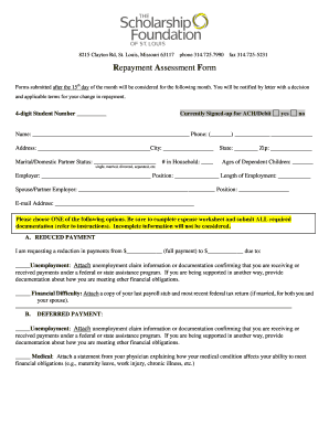 Repayment Assessment Form