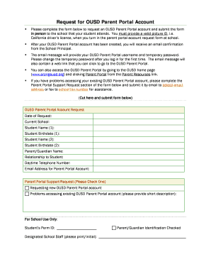 OUSD Parent Portal Account Request Form