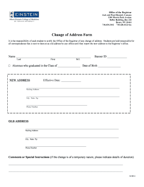 Change of Address Form