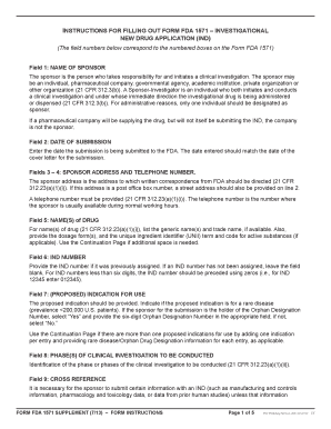 Form FDA 1571 - Investigational New Drug Application