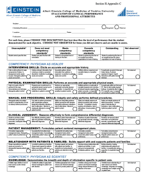 Medical Student Evaluation Form