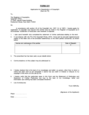 Application for Registration of Copyright
