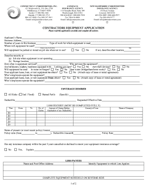 Contractors Equipment Application