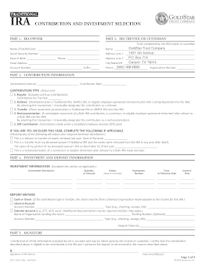 Traditional IRA Contribution Form