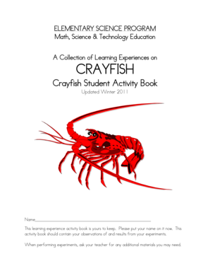 Crayfish Student Activity Book