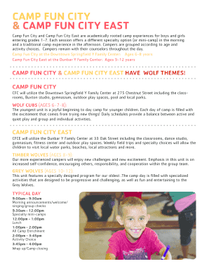 Camp Fun City Registration Form
