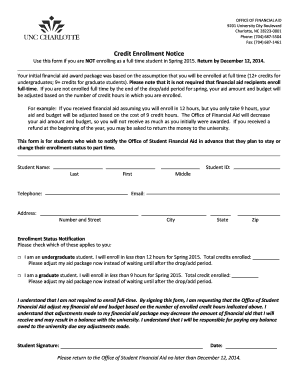 Credit Enrollment Notice Form