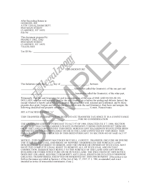 Pennsylvania Real Estate Deed Template