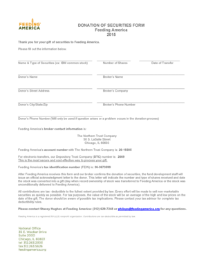 Donation of Securities Form