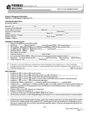 Property Management Addendum