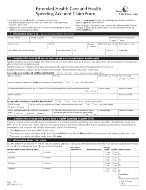 Extended Health Care and Health Spending Account Claim Form
