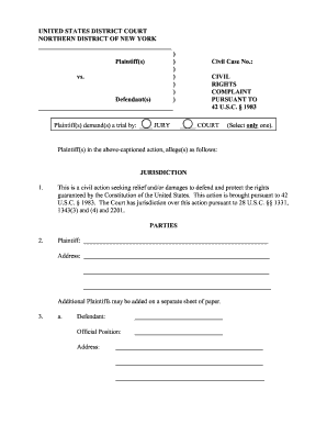 Civil Rights Complaint Form