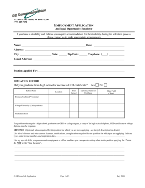 Employment Application Form