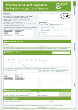 International Student Application for English Language Centre Programs