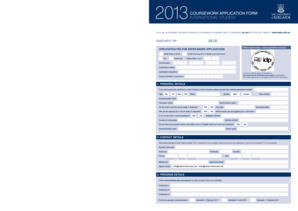 2013 University of Adelaide International Student Application Form