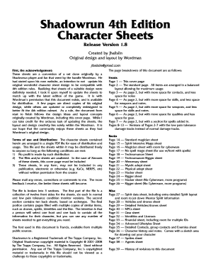 Shadowrun 4th Edition Character Sheet