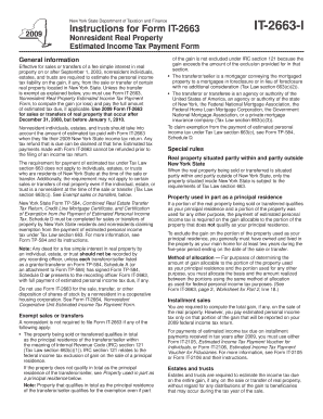 New York Nonresident Real Property Estimated Income Tax Form