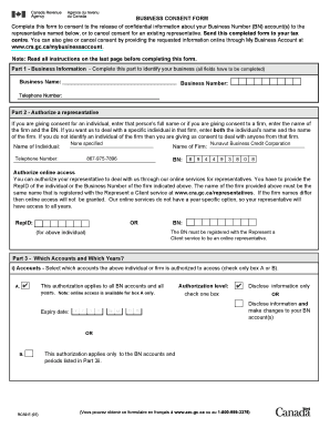 Business Consent Form RC59