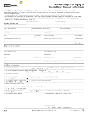 Worker's Report of Injury or Occupational Disease to Employer