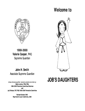 Job's Daughters Bethel Meeting Notes