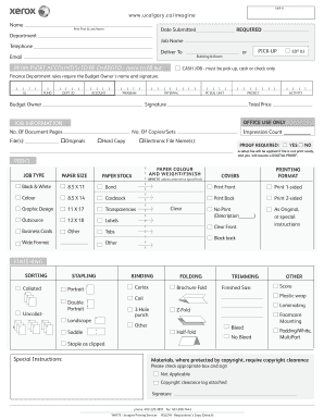 Printing Services Request Form