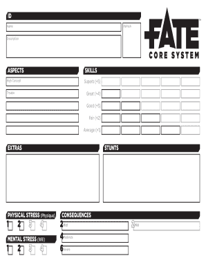 Fate Core System Character Sheet