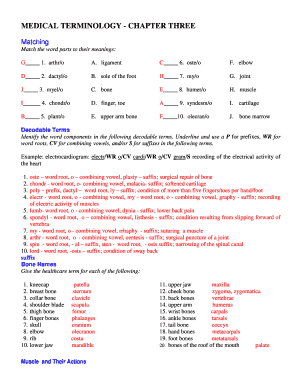 Medical Terminology Chapter 3 Suffixes Fill Online Printable Fillable Blank Pdffiller