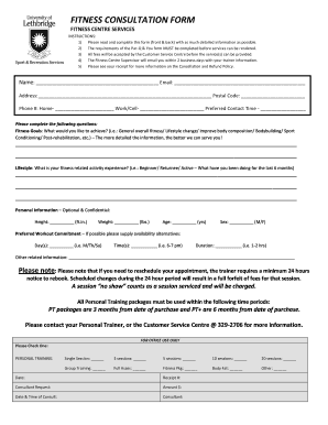Fitness Consultation Form