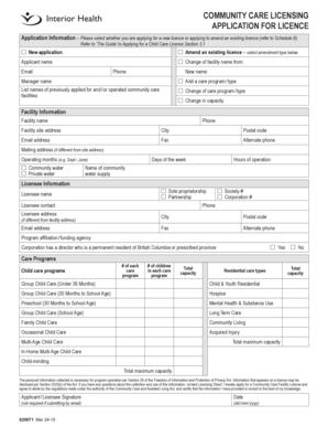 Community Care Licence Application