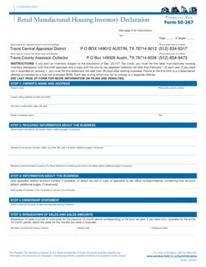 Texas Retail Manufactured Housing Inventory Declaration