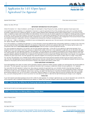 Texas Agricultural Use Appraisal Application