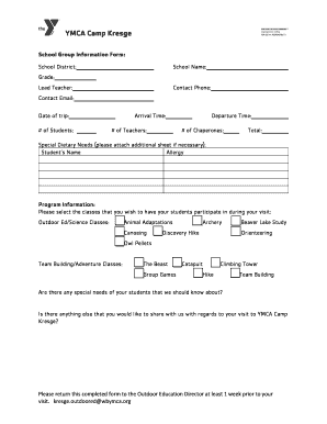 YMCA Camp Kresge Outdoor Education Planning Guide