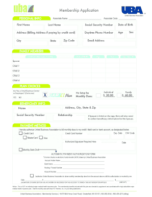 United Business Association Membership Application