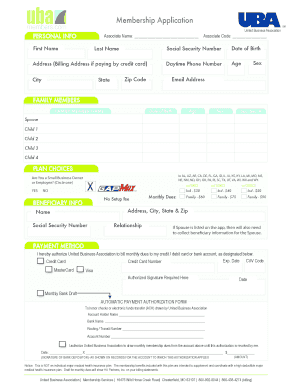 United Business Association Membership Application