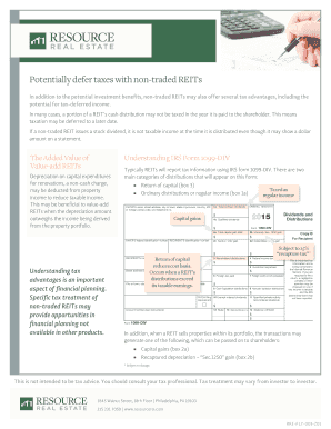 IRS Form 1099-DIV for Non-Traded REITs