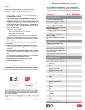 Risk Control Self-assessment Checklist for Nurses