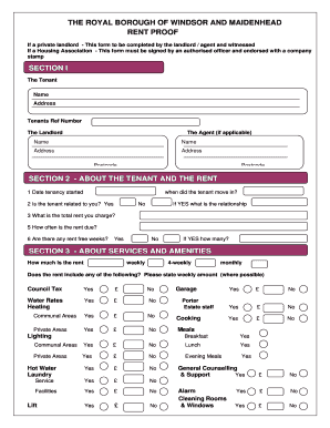 UK Rent Proof Form