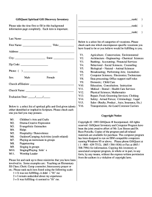GiftQuest Spiritual Gift Discovery Inventory