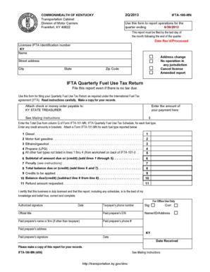 Kentucky IFTA Quarterly Fuel Use Tax Return