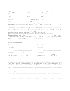 Employment Application Form