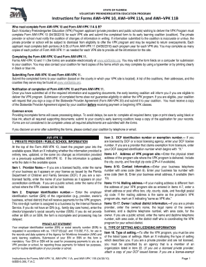 Florida VPK Program Application Forms