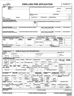 Dwelling Fire Insurance Application