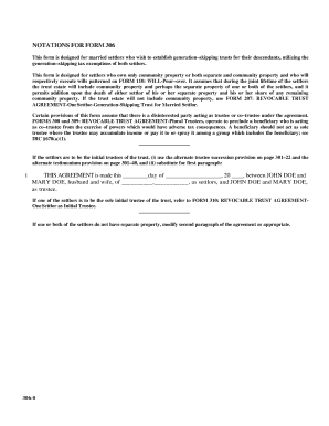 Form 306 Revocable Trust Agreement