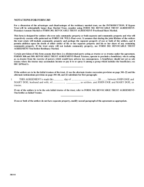 Revocable Trust Agreement Community Property Residuary Marital