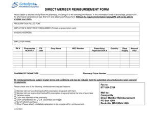 Direct Member Reimbursement Form