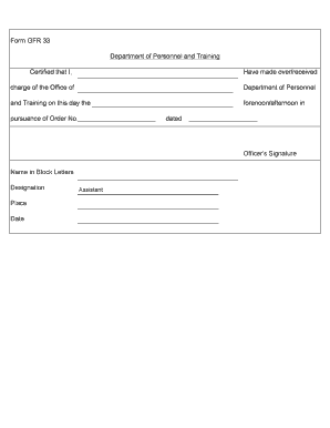 GFR 33 Charge Certificate