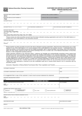 Customer Securities Account Transfer Instruction